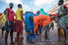 Regular hand washing in Market points
